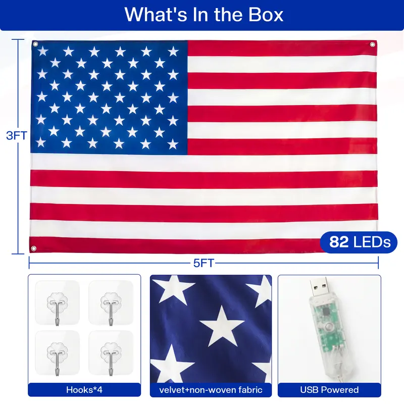 FreedomGlow™ Smart Flag Light Pro – 3x5FT RGB Edition