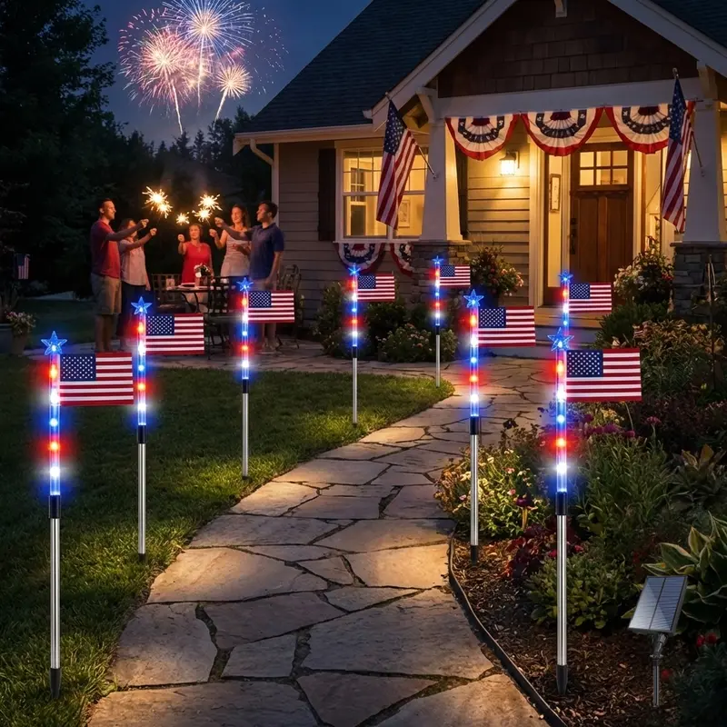 LibertyGlow™ Solar Flag Light Pro – 8 Pack