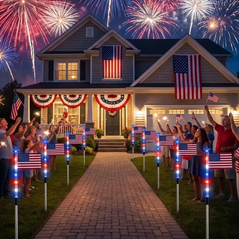 LibertyGlow™ Solar Flag Light Pro – 8 Pack