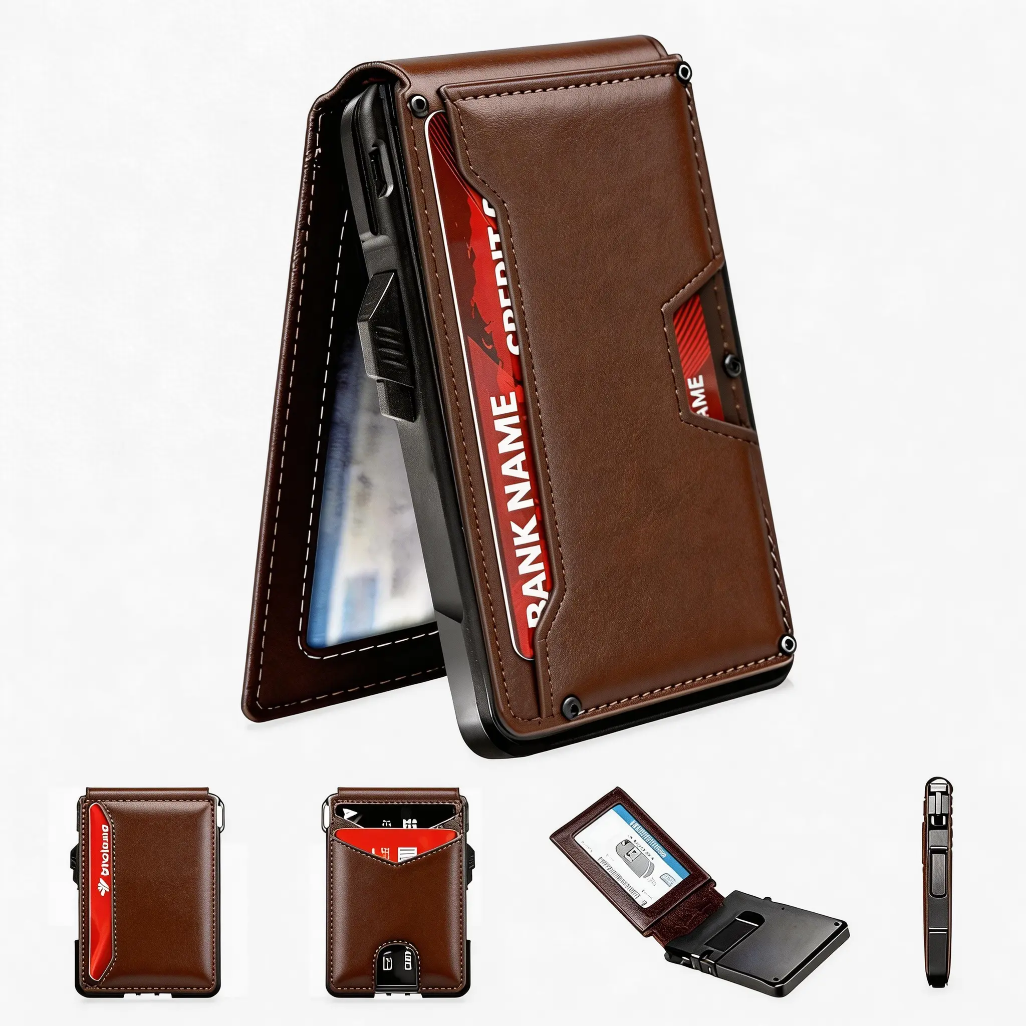 Men’s Slim Metal Wallet with Pop-Up Card Holder & RFID Protection