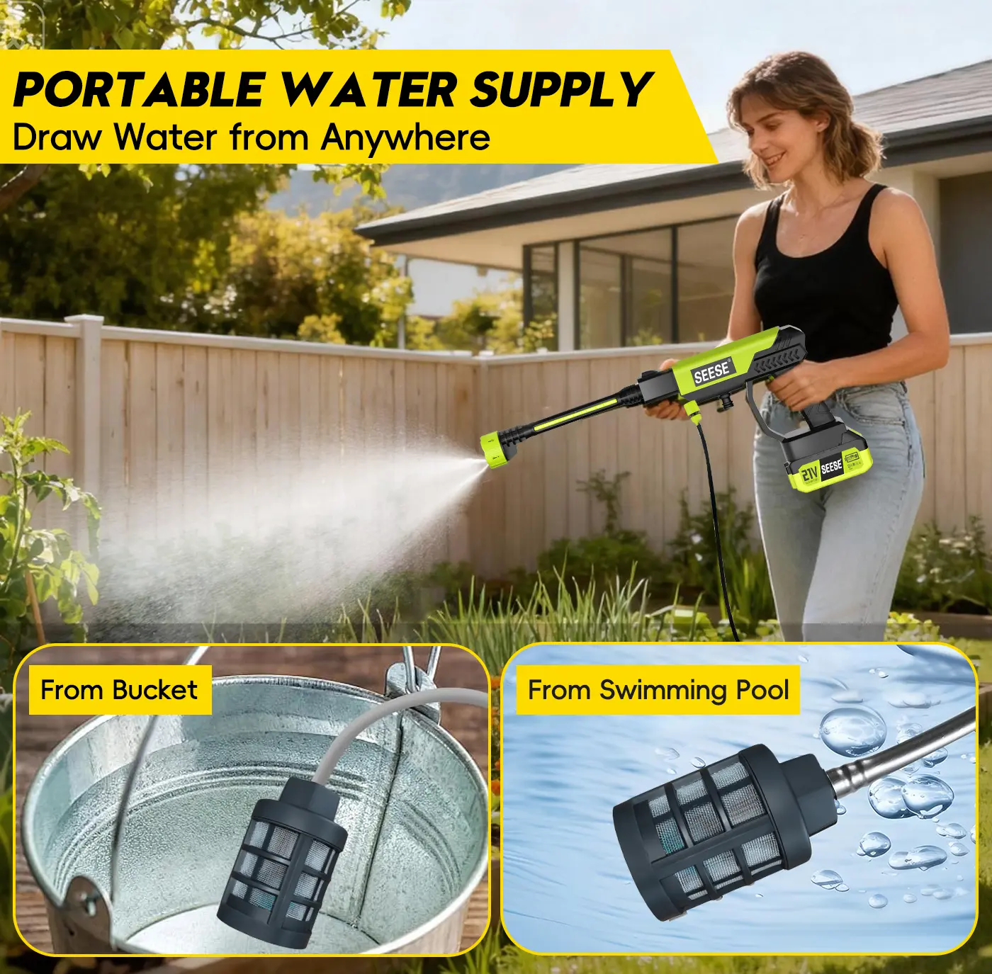 SEESE Cordless Pressure Washer Kit