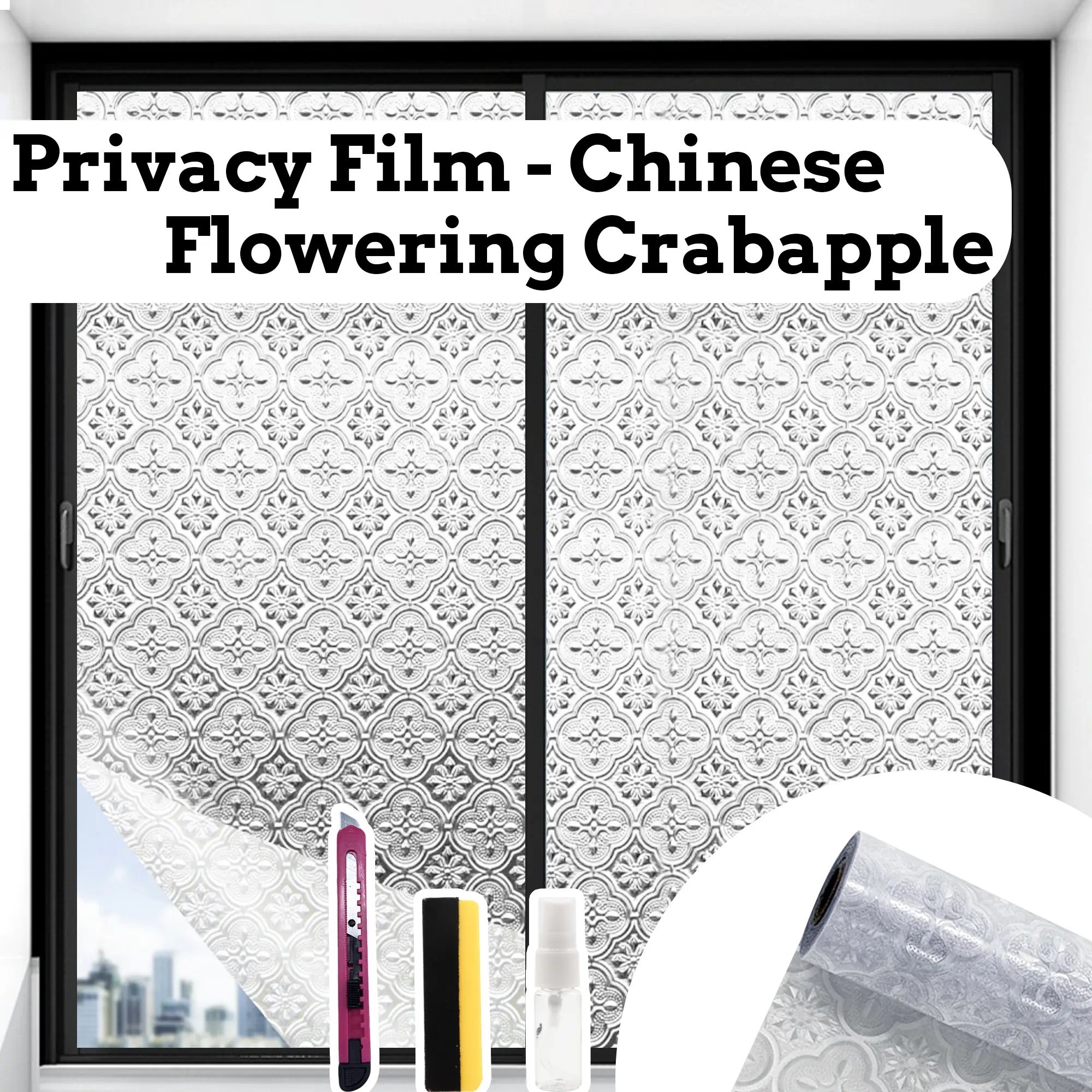 Window Privacy Film, Static Cling Removable Window Tint, Sun and UV Blocker for Glass Doors, Reflective Mirror Privacy Film
