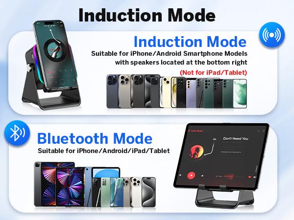 [FathersDayGift] PUTARE Wireless Induction Audio Speaker Stand, 5in1 Cellphone Holder, 3500mAh Rechargeable Emergency Power Bank,360&deg; Adjustable Mobile Tablet Stand with Colorful Ambient Light Gifts for Men Women SummerWins