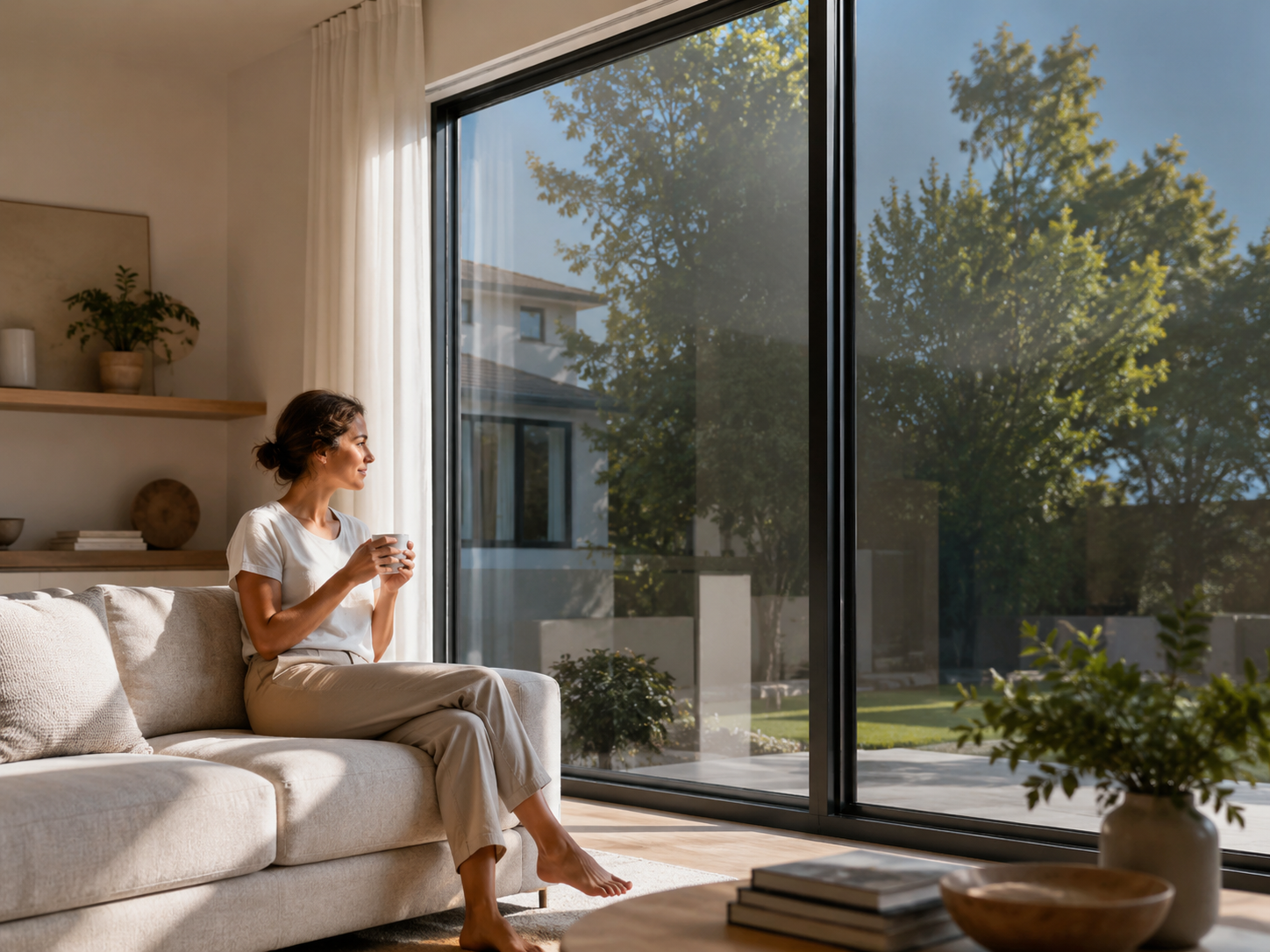 Window Privacy Film, Static Cling Removable Window Tint, Sun and UV Blocker for Glass Doors, Reflective Mirror Privacy Film