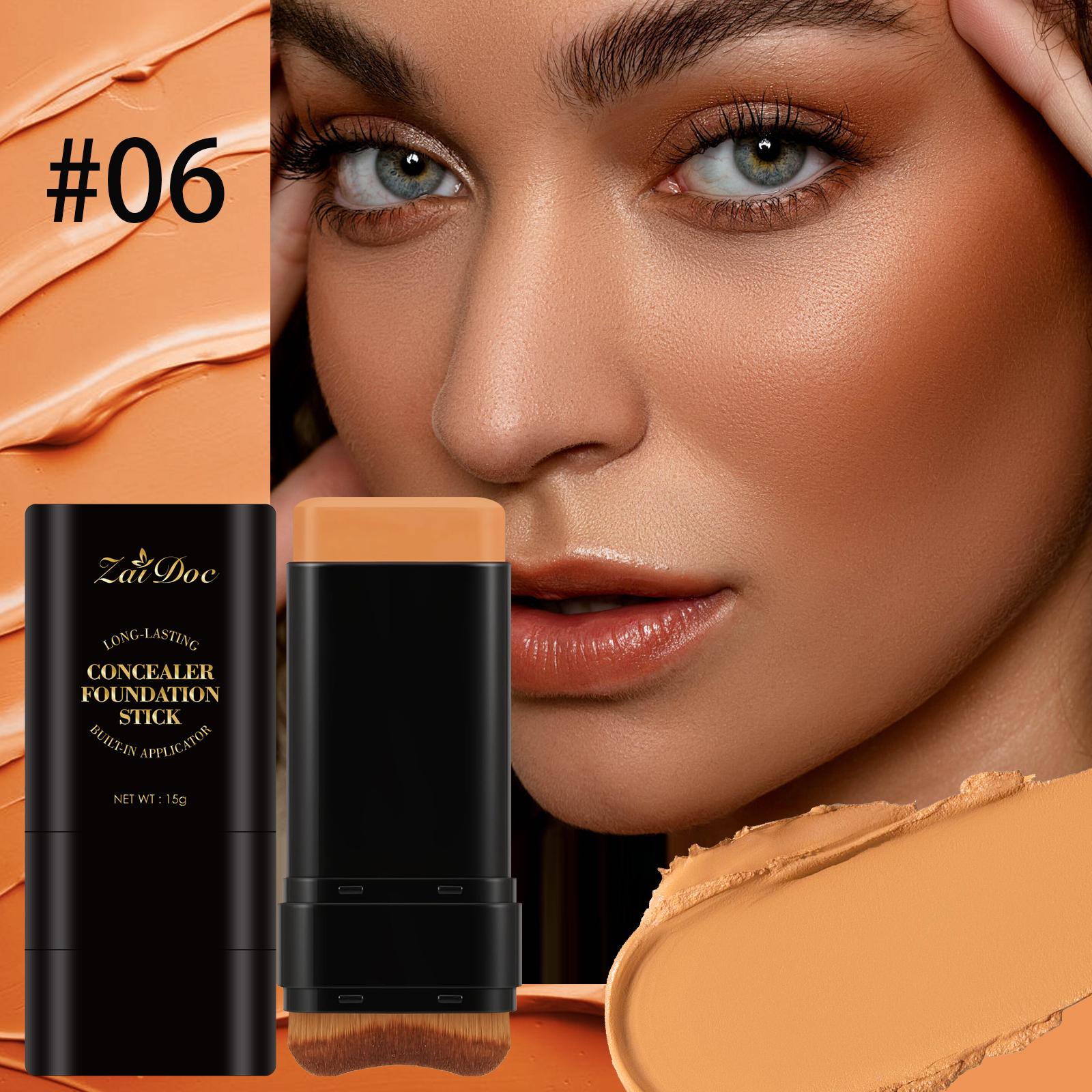 Zaidoc 7-color Dual -Ended Concealer Foundation Stick, 2-in-1 Long-Lasting Foundation and Concealer with Brush, Creamy Full Coverage for Dark Circles & Blemishes, Hydrating Olive & Camellia, 2.09 Oz Zaidoc 7-color Dual -Ended Concealer Foundation Stick, 2-in-1 Long-Lasting Foundation and Concealer with Brush, Creamy Full Coverage for Dark Circles & Blemishes, Hydrating Olive & Camellia, 2.09 Oz