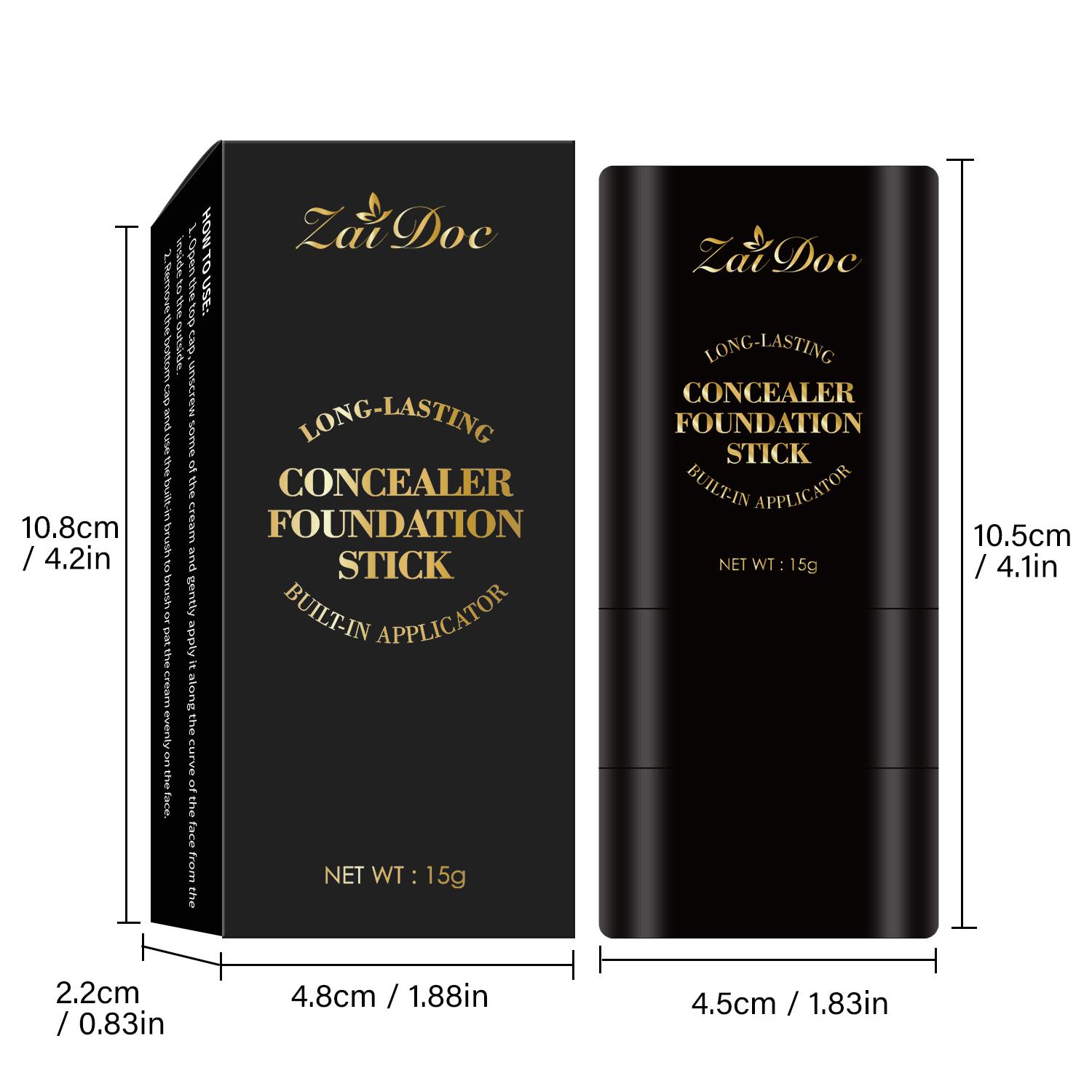Zaidoc 7-color Dual -Ended Concealer Foundation Stick, 2-in-1 Long-Lasting Foundation and Concealer with Brush, Creamy Full Coverage for Dark Circles & Blemishes, Hydrating Olive & Camellia, 2.09 Oz Zaidoc 7-color Dual -Ended Concealer Foundation Stick, 2-in-1 Long-Lasting Foundation and Concealer with Brush, Creamy Full Coverage for Dark Circles & Blemishes, Hydrating Olive & Camellia, 2.09 Oz