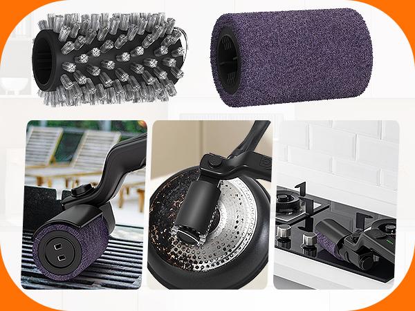 【Father's Day Gift】Drayvorx Electric Grill Brush for Outdoor, 2026 TikTok BBQ Grill Cleaner with 2 Heads, 3-Speed & Angle Adjust Cordless Rotary Grill Brush, 150Mins Runtime Grill Cleaning Brush for Barbecue Grates,summerwins,safe bristle