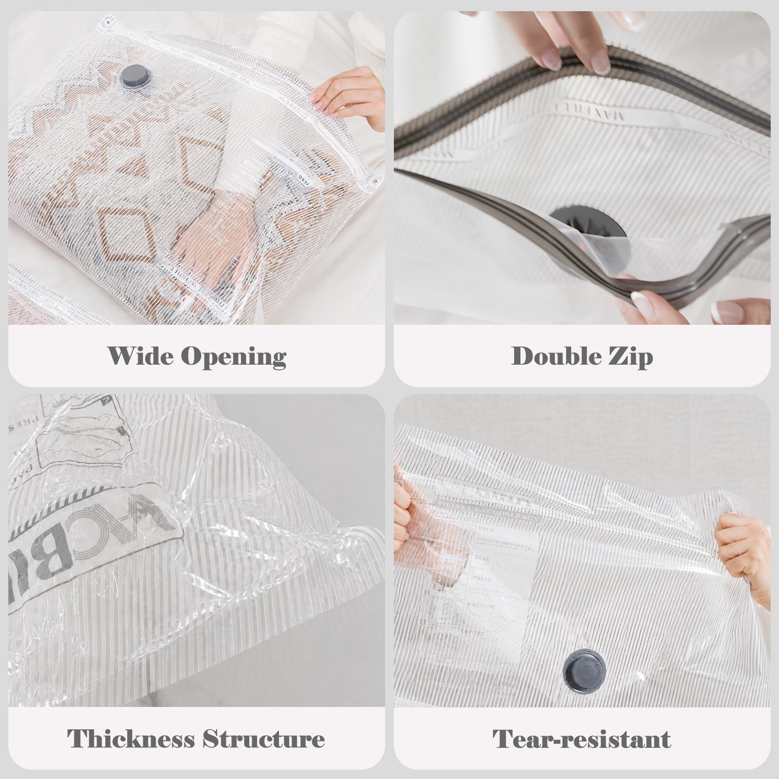 【Summer Vibes】Vacease Cordless Travel Vacuum Bag Set with Rechargeable Air Pump - 15-Pack Space Saving Storage Bags, Airtight Resealing Sealed Organizers for Luggage, Sturdy Lightweight Clothes Storage Solution, Vacuum Bags For Travel