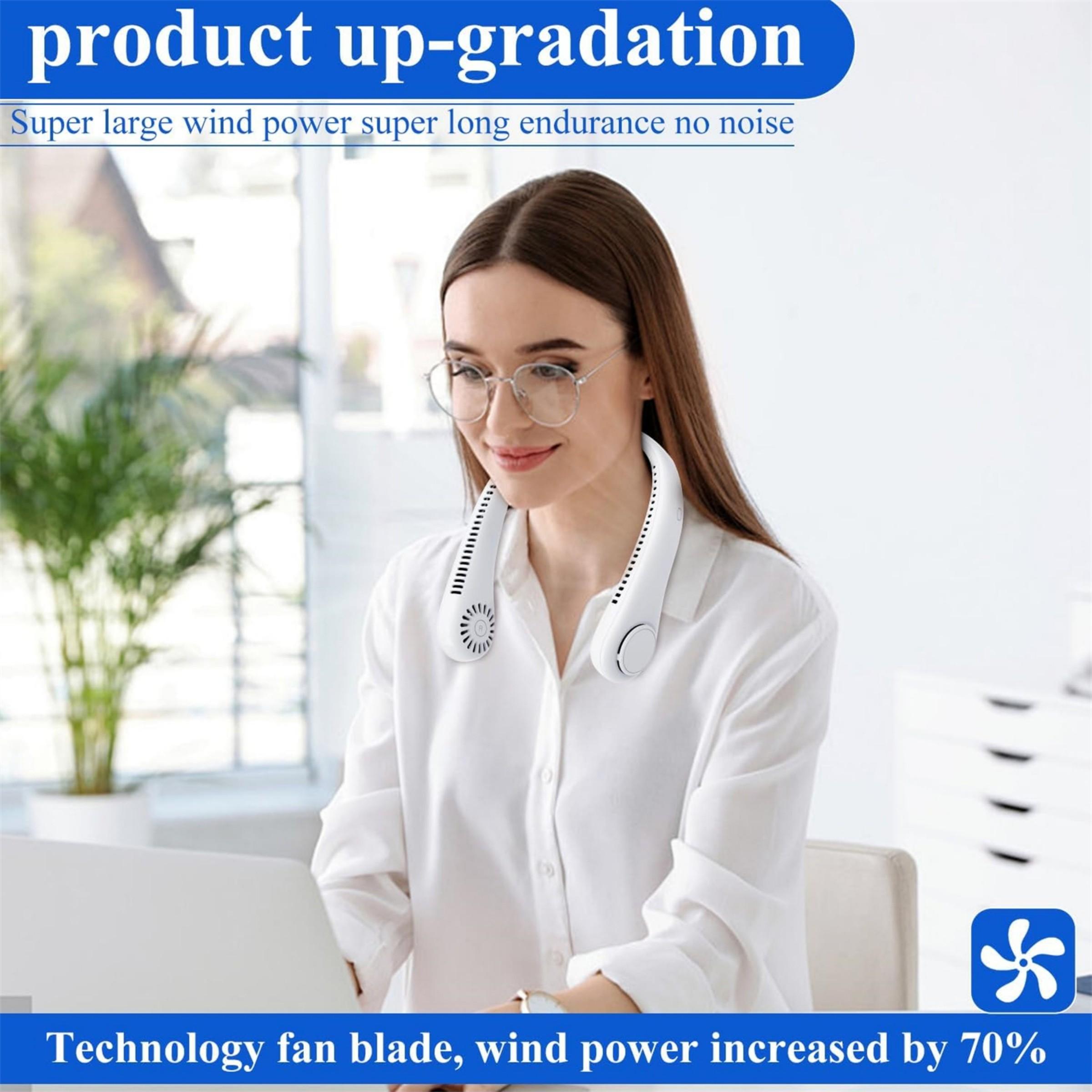 Portable Neck Fan, Hands Free Bladeless Fan, 3 Speeds, Battery Operated Wearable Cooling Personal Fan, USB Rechargeable Fan for Outdoor Indoor, Portable Cordless Fan, Birthday Gifts for Men Women Mom Dad #GLOBAL PICKS Portable Neck Fan, Hands Free Bladeless Fan, 3 Speeds, Battery Operated Wearable Cooling Personal Fan, USB Rechargeable Fan for Outdoor Indoor, Portable Cordless Fan, Birthday Gifts for Men Women Mom Dad #GLOBAL PICKS
