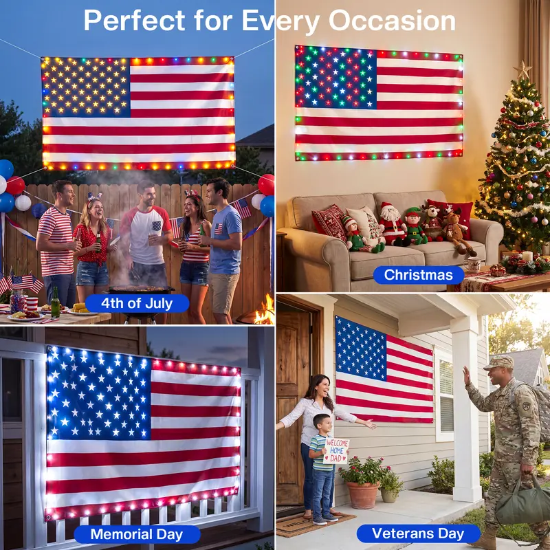FreedomGlow™ Smart Flag Light Pro – 3x5FT RGB Edition