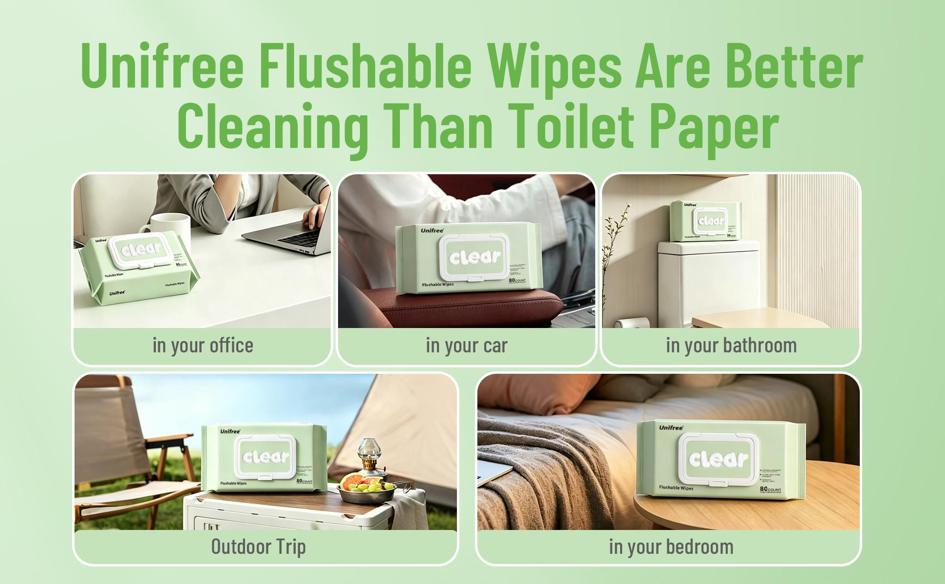 Unifree Flushable Toilet Wipes, Mini Travel Friendly Pack, Gentle Flower Scented Clean Wipes Set, Septic & Sewer Safe Home Care Essentials, DealsForYouDays, summerwins