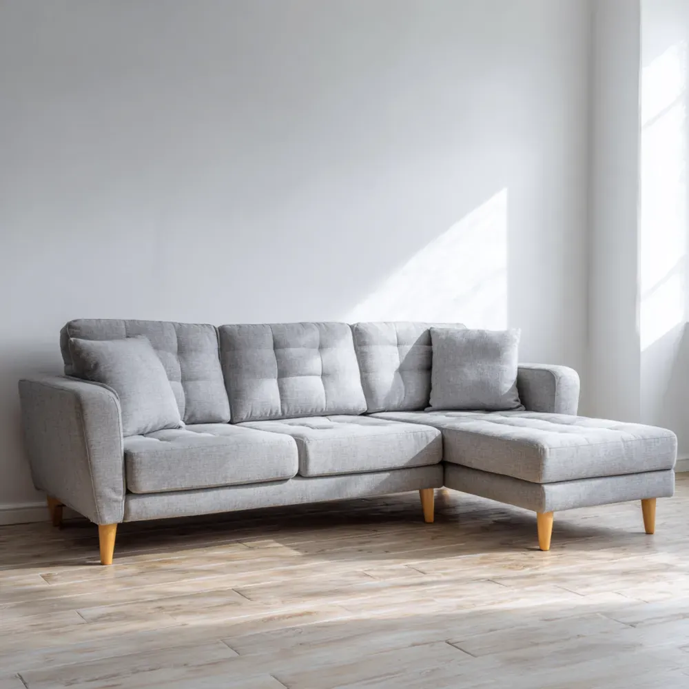 ソファセット 布製 200x85x75 cm – グレー