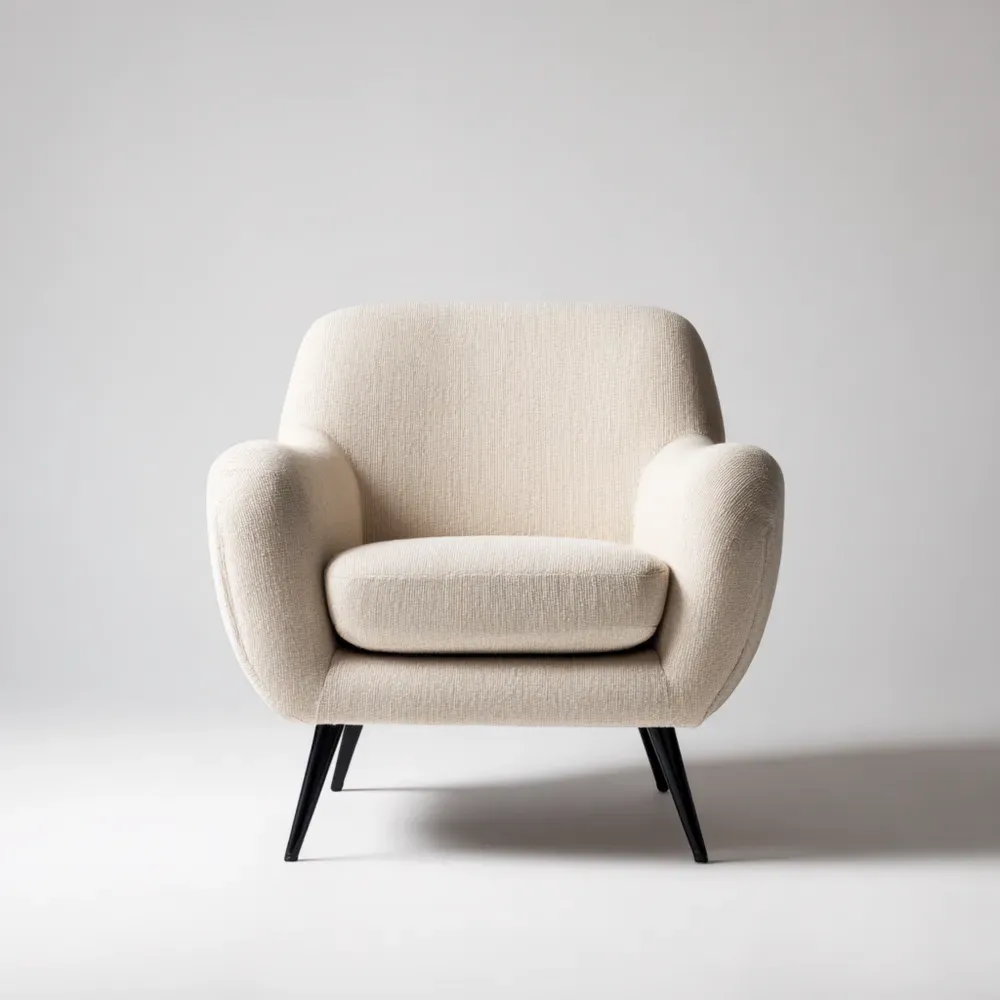 アームチェア 布張り 85x90x80 cm - クリーム色