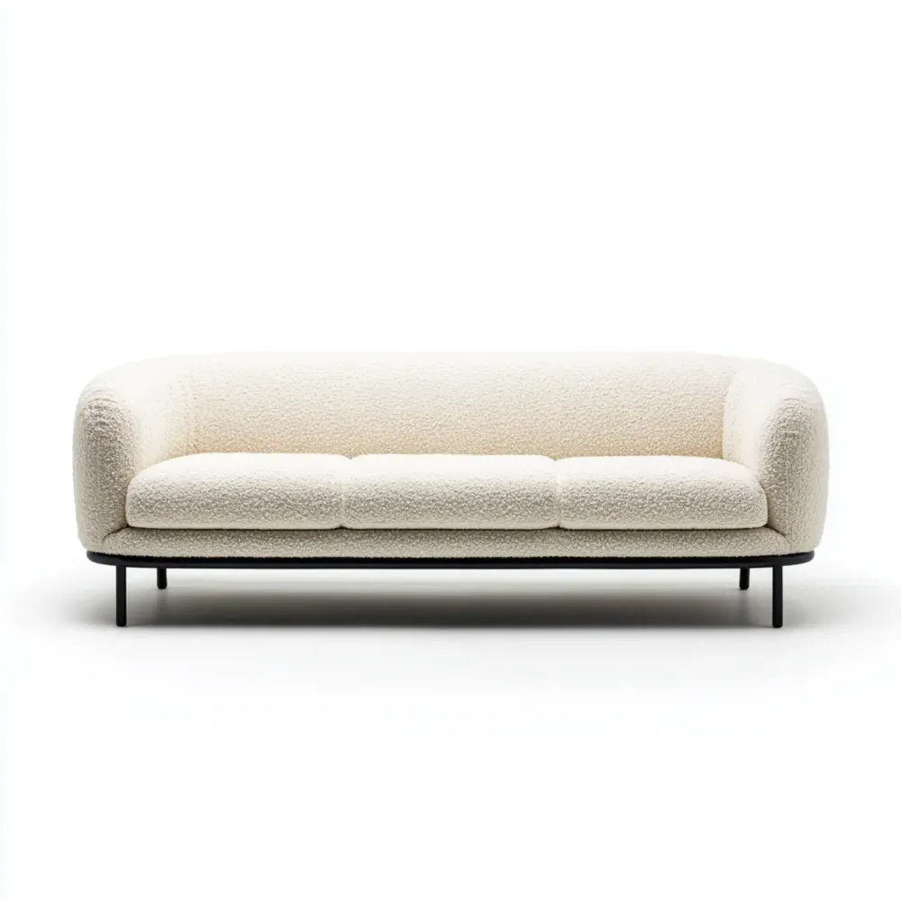 ソファ 布製 200x85x75 cm - アイボリー - ミニマリストデザイン