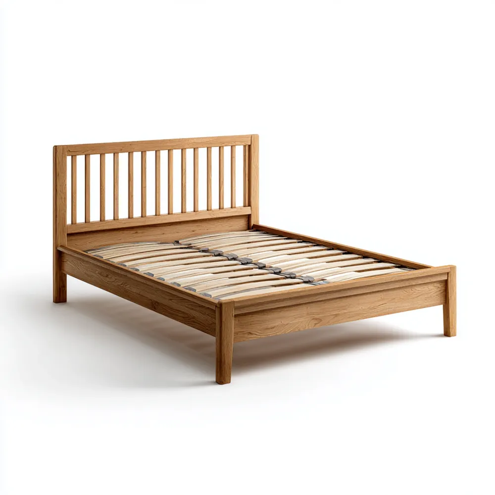 ベッドフレーム オーク材 200x140x30 cm - 自然色 - クラシックスタイル