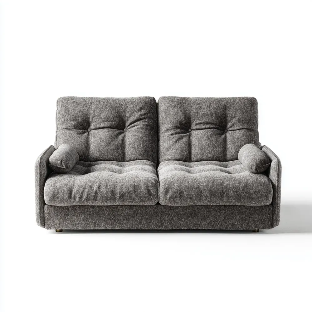 2人掛けソファ 160x90x85 cm - グレー ファブリック クラシックデザイン