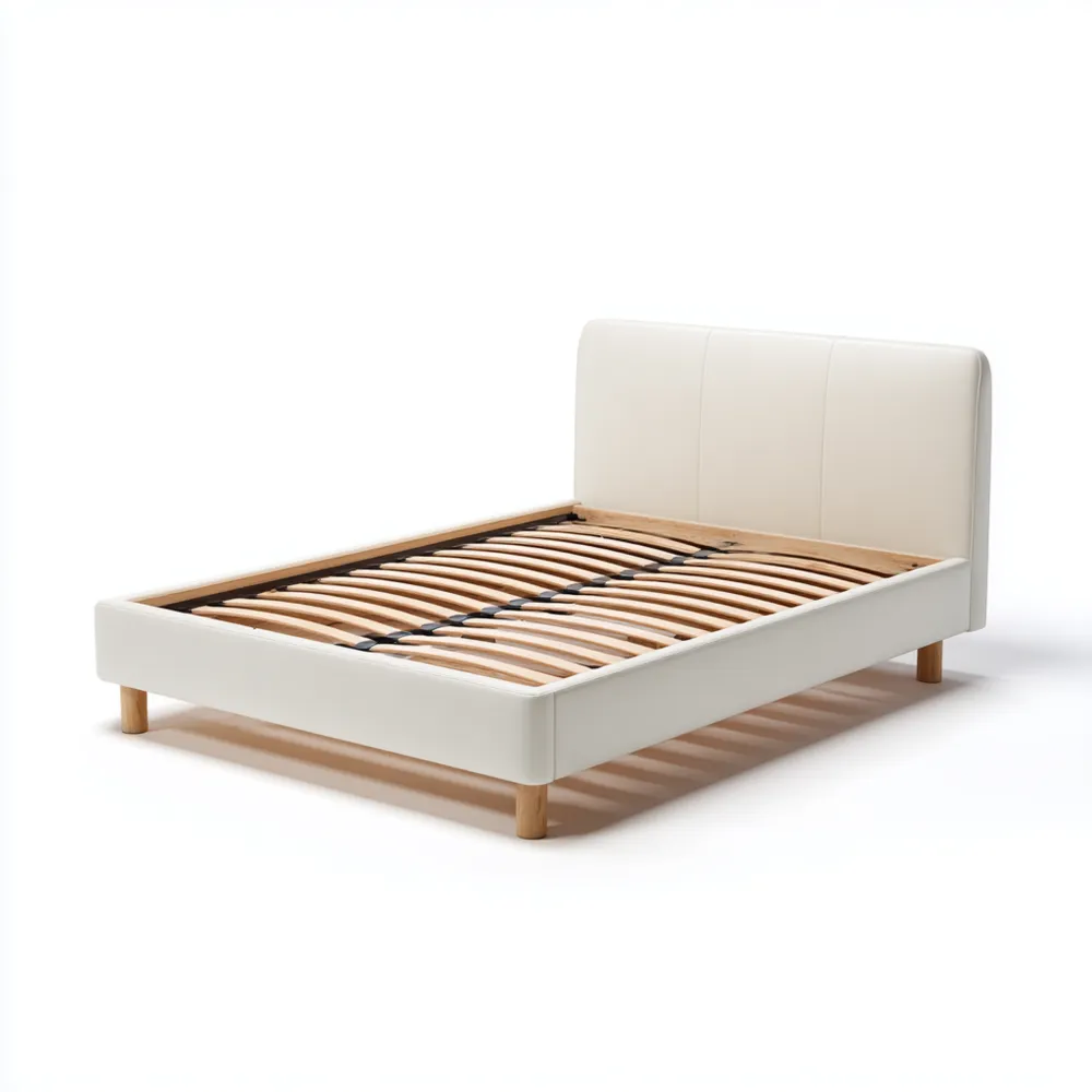 ダブルベッドフレーム 合成革 ホワイト 200x140x35 cm – モダンデザイン