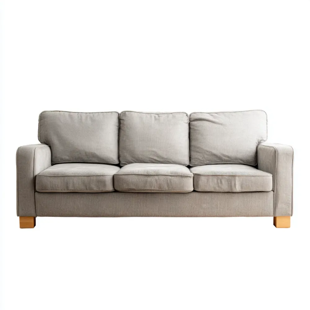 3人掛けソファ 布製 200x90x85 cm – ライトグレー – ミニマルデザイン