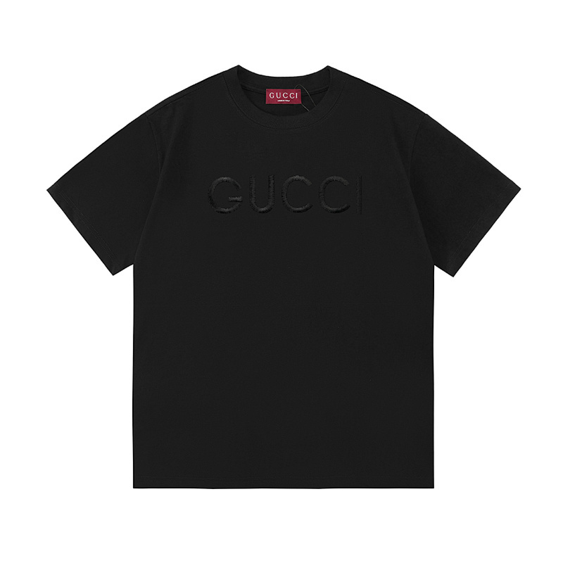 GUCCI クラシックな刺繍入りクルーネックTシャツ