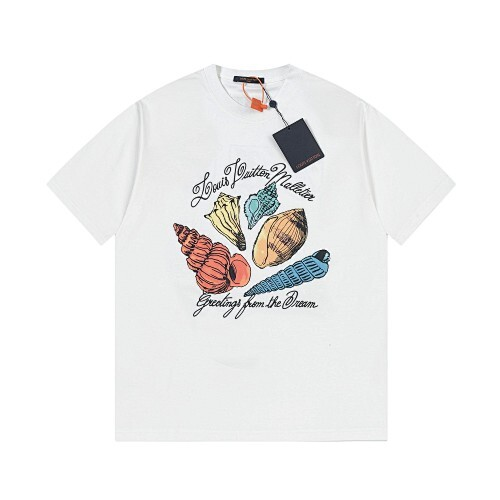 LOUIS VUITTON リブ編みプリントクルーネックTシャツ