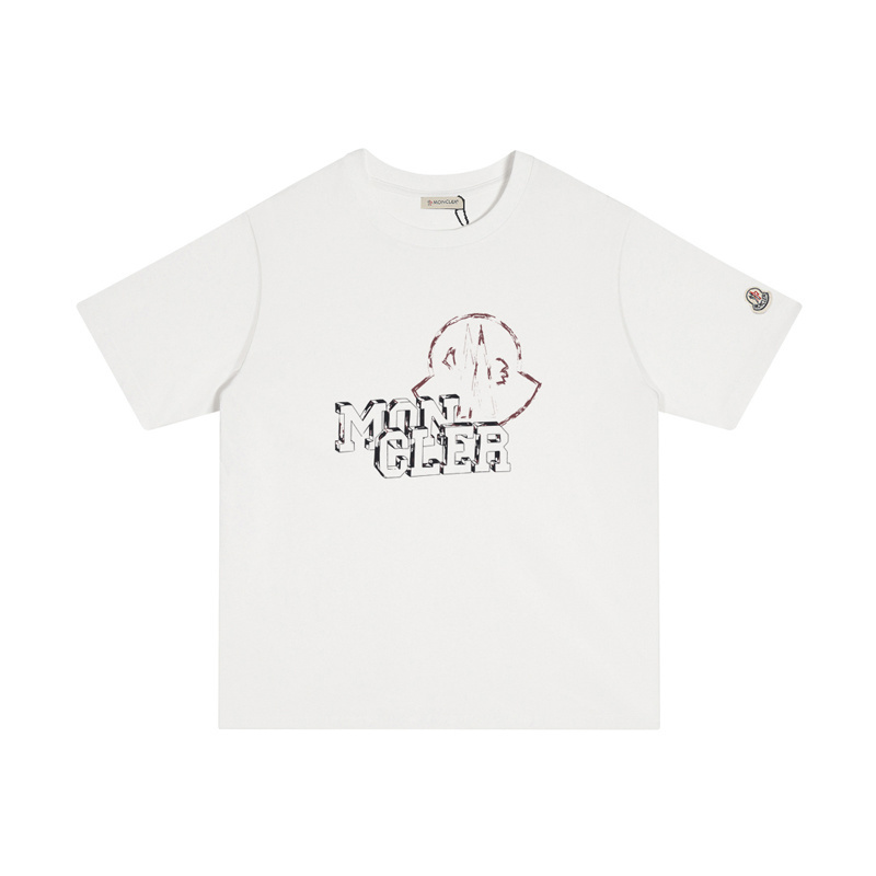 MONCLER ファッショナブルでカジュアルなプリントコットンTシャツ