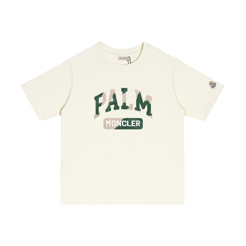 MONCLER レタープリントのカジュアルコットンTシャツ