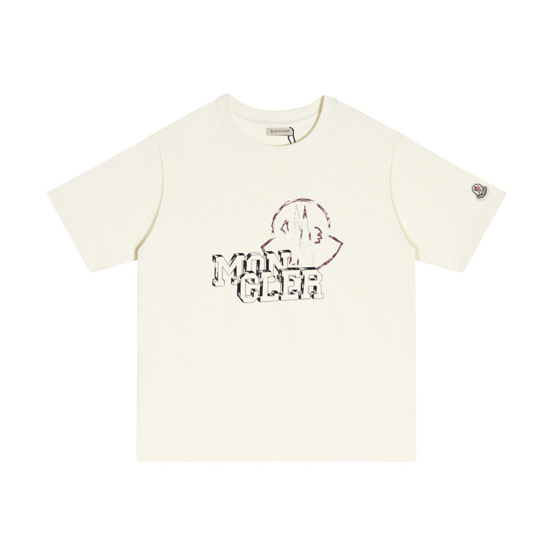 MONCLER ファッショナブルでカジュアルなプリントコットンTシャツ