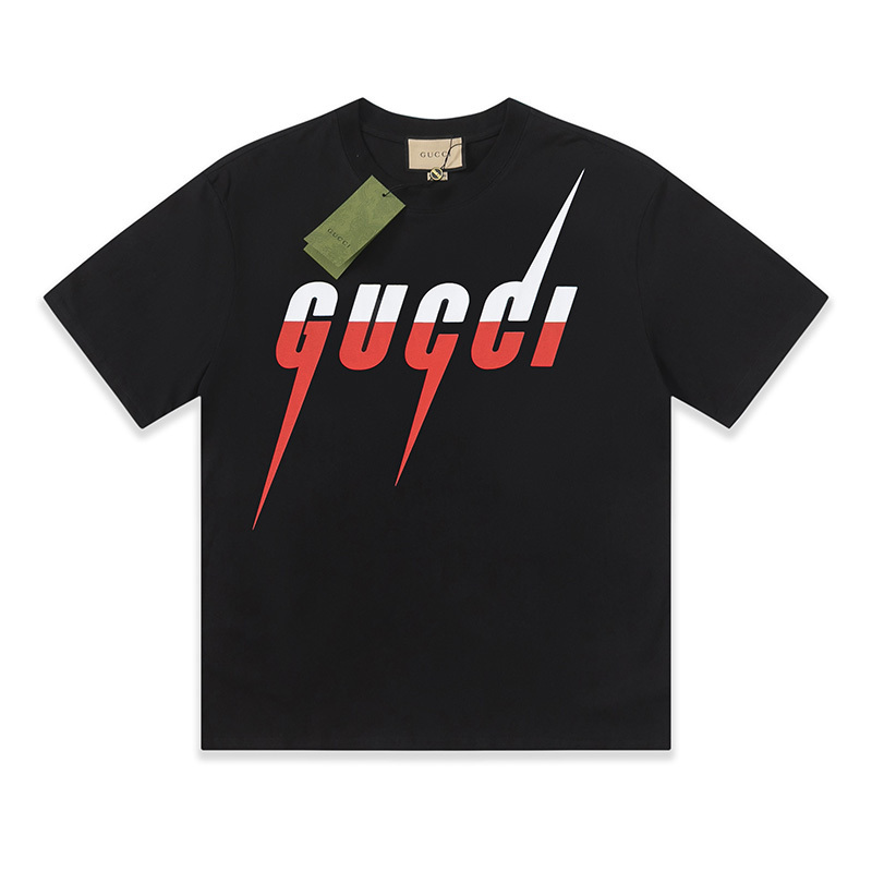 GUCCI カラフルなツートンカラープリントTシャツ