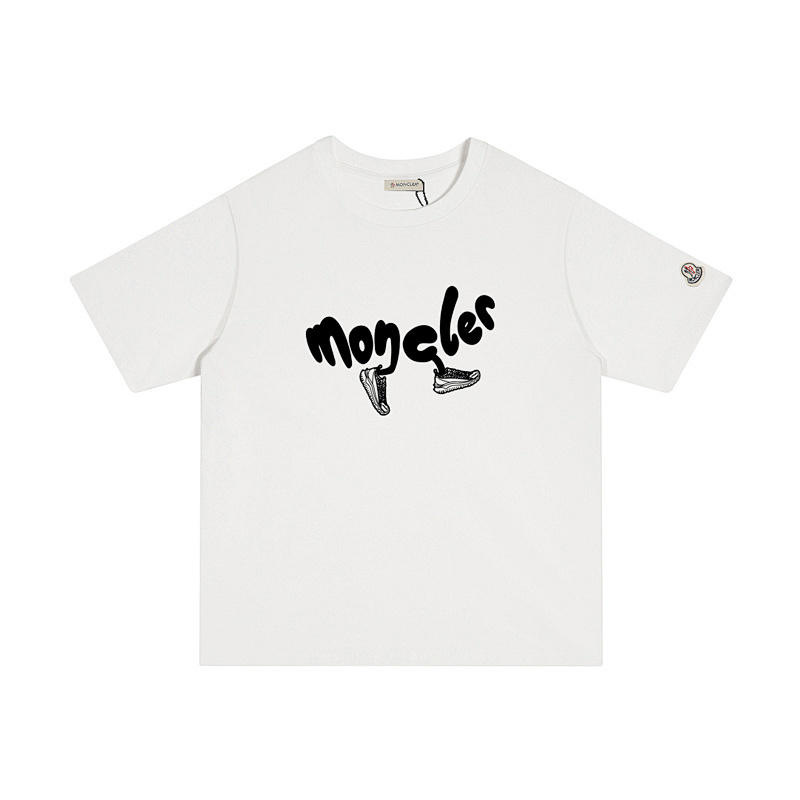 MONCLER レタープリントのカジュアルコットンTシャツ