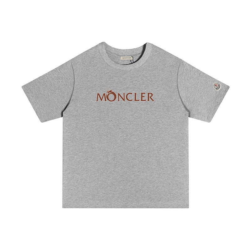 MONCLER レタープリントのカジュアルコットンTシャツ