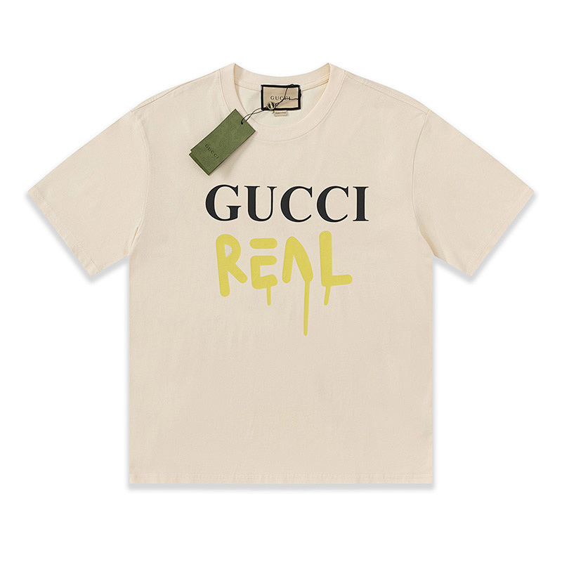 GUCCI レタープリントクルーネックTシャツ