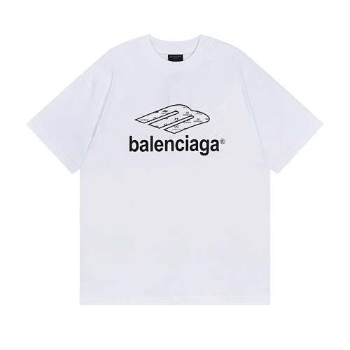 Balenciaga26SS BB ロゴ ランウェイモデル プリント半袖 T シャツ