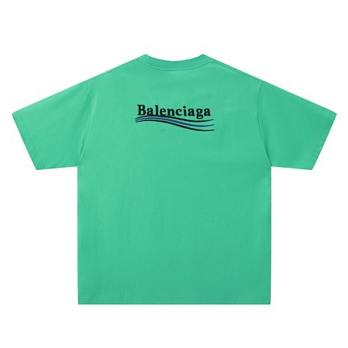 Balenciagaアルファベット刺繍入り カジュアルルーズシルエット クルーネック ユニセックス半袖 T シャツ