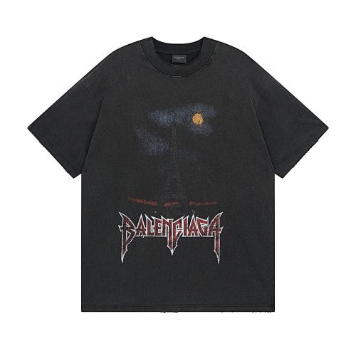 Balenciaga25SS エッフェル塔切替 リバーシブル ヘビー加工スノーウォッシュ 半袖 T シャツ