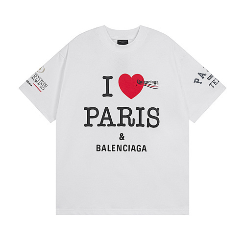 Balenciaga通気性に優れた快適なプリント半袖 T シャツ