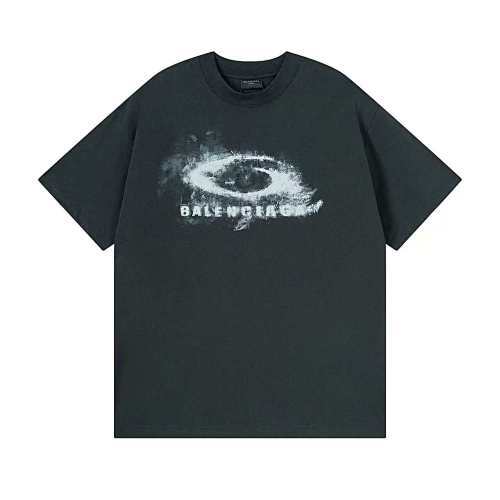 Balenciaga26SS シングルリング スモークロゴ プリント 半袖 T シャツ