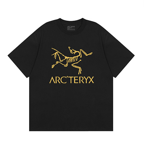 ARC'TERYX シンプルなイエロープリントコットンTシャツ