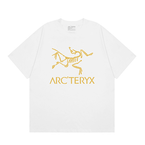 ARC'TERYX シンプルなイエロープリントコットンTシャツ
