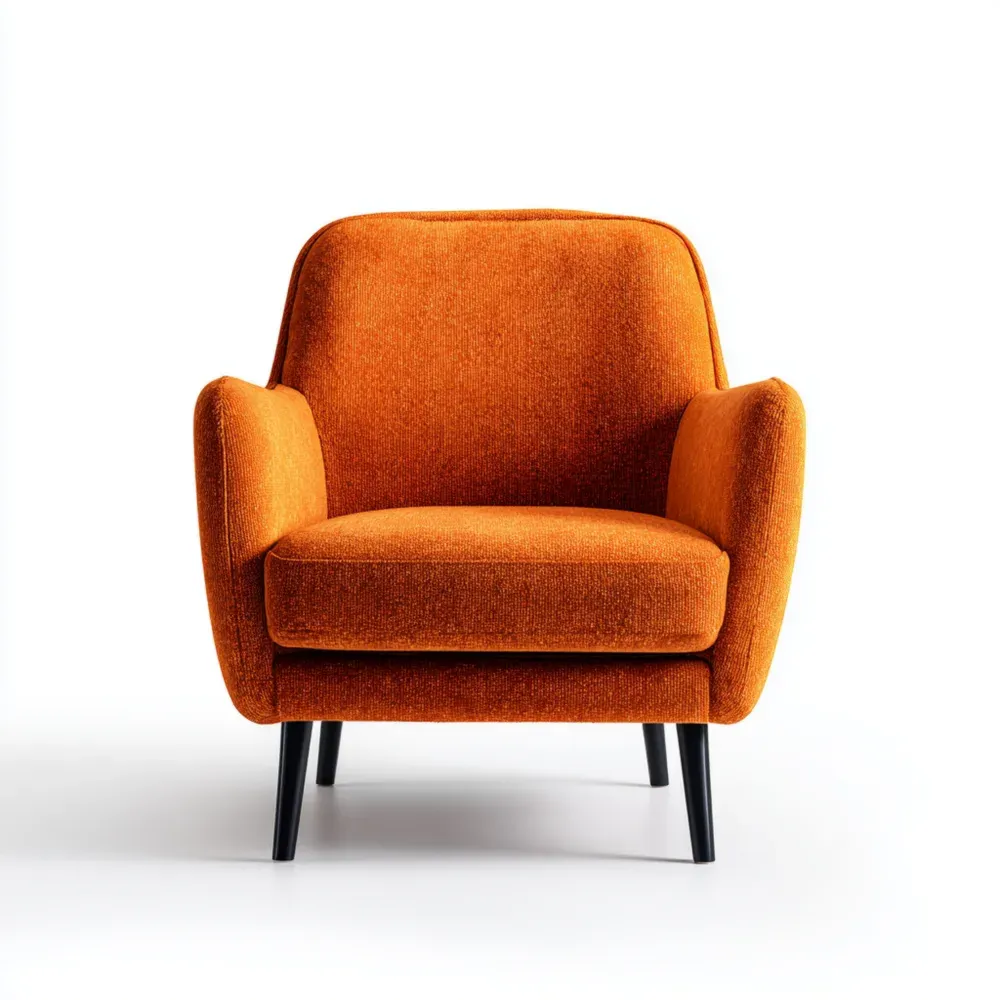 アームチェア 布製 80x85x90 cm – オレンジ色 – モダンデザイン