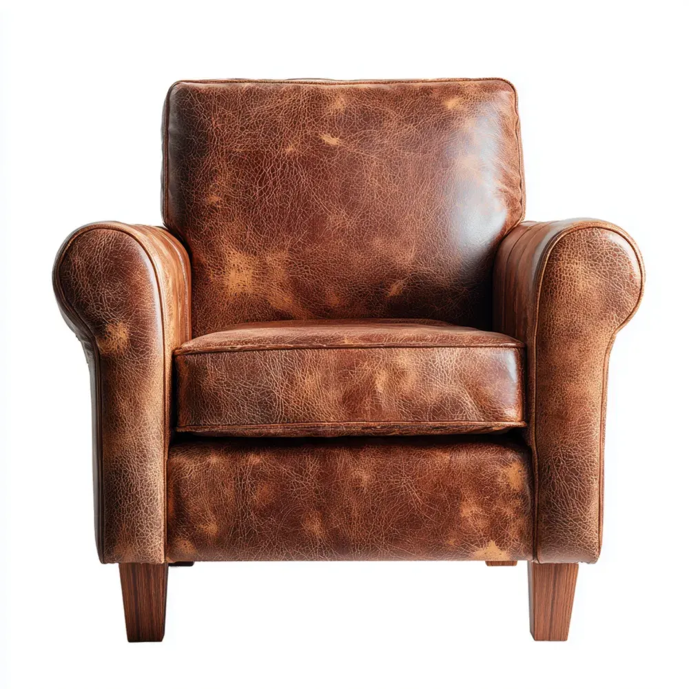 アームチェア レザー製 85x90x80 cm – ブラウン – クラシックデザイン
