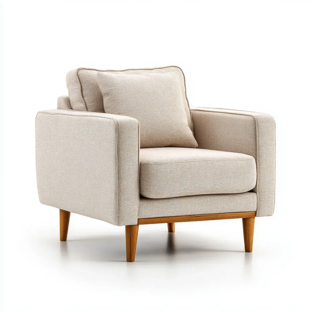 アームチェア 布製 75x85x90 cm – ベージュ – ミッドセンチュリー