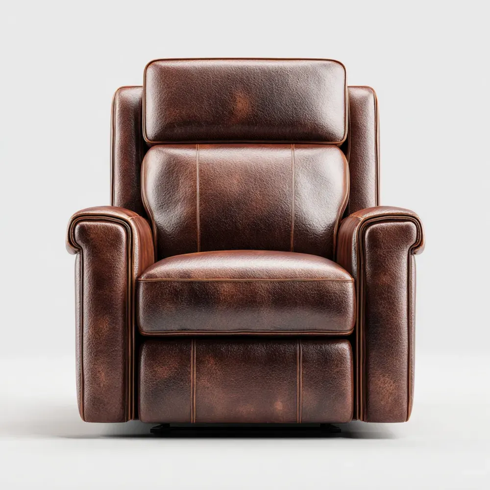 リクライニングチェア 合皮 85x95x100 cm – ダークブラウン – クラシックデザイン