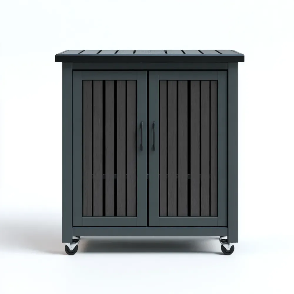 屋外キャビネット スチール 85x45x100 cm - ブラック - モバイルデザイン