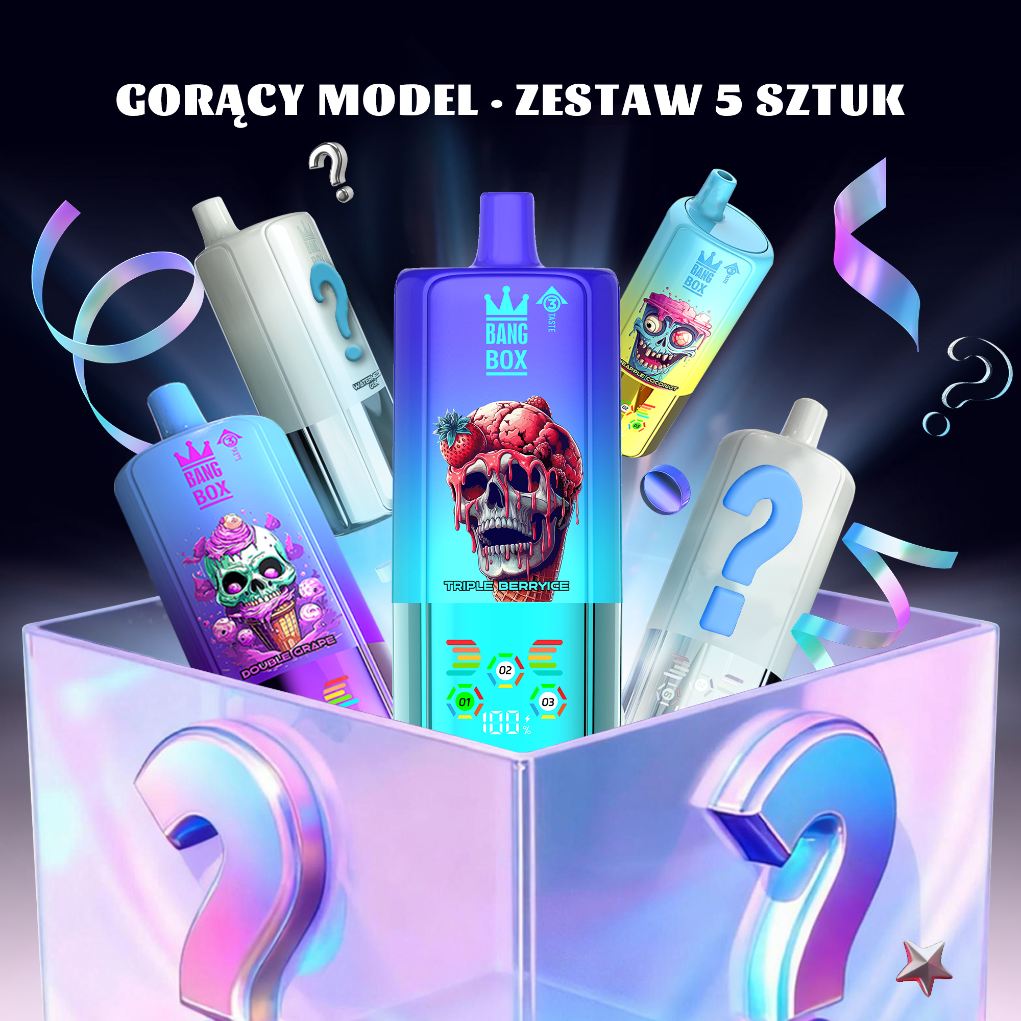 💎5x niespodzianka - BANG BOX 80000 Puffs 3 in1 Flavor Disposable Vape