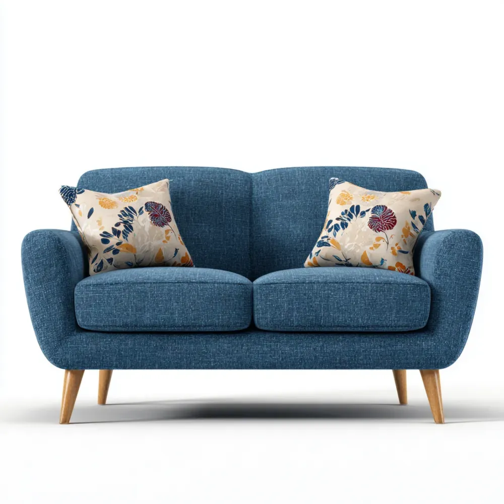 2人掛けソファ 布製 150x85x75 cm – ブルー