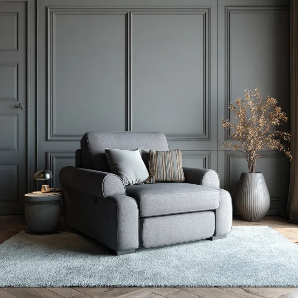 アームチェア ファブリック 100x90x85 cm – グレー