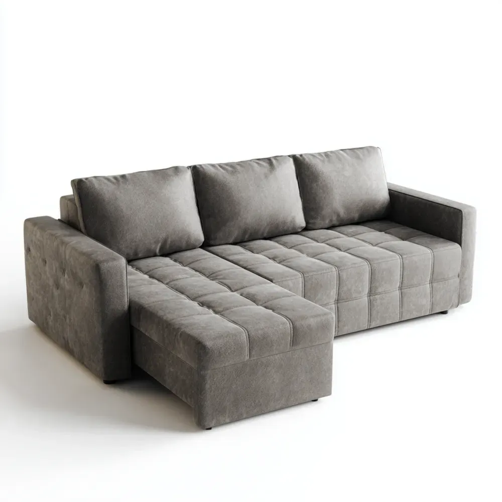 コーナーソファセット 布製 200x140x85 cm – ダークグレー – モダンデザイン