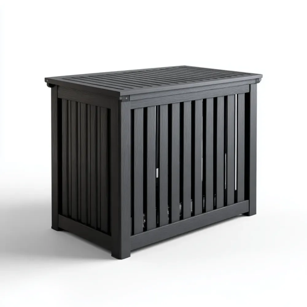 屋外収納ボックス 合成樹脂 102x52x72 cm - ブラック - 防水設計