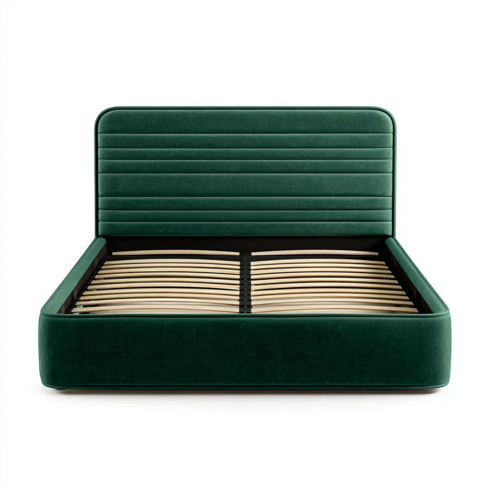 ベッドフレーム ベルベット 180x200x100 cm – ダークグリーン – モダンデザイン