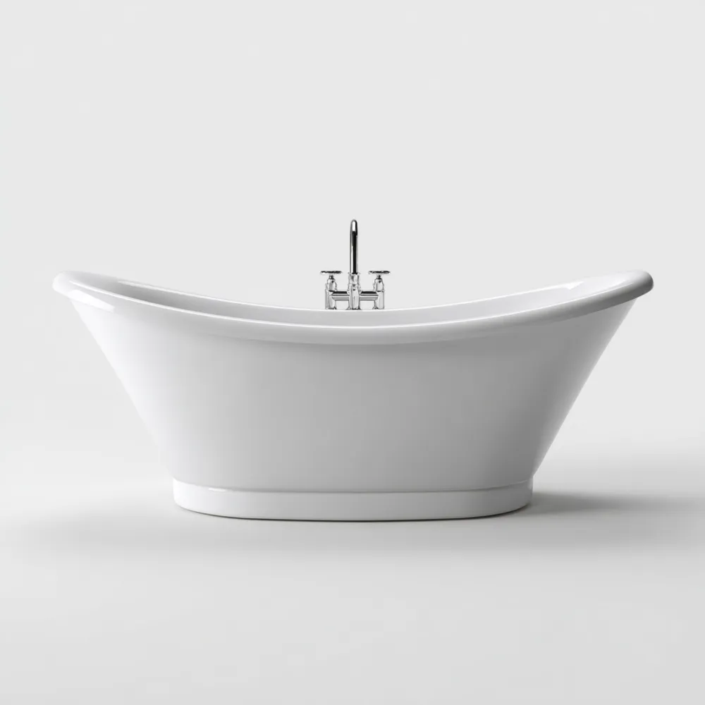 フリースタンディングバスタブ セラミック 170x70x60 cm – ホワイト – クラシックデザイン